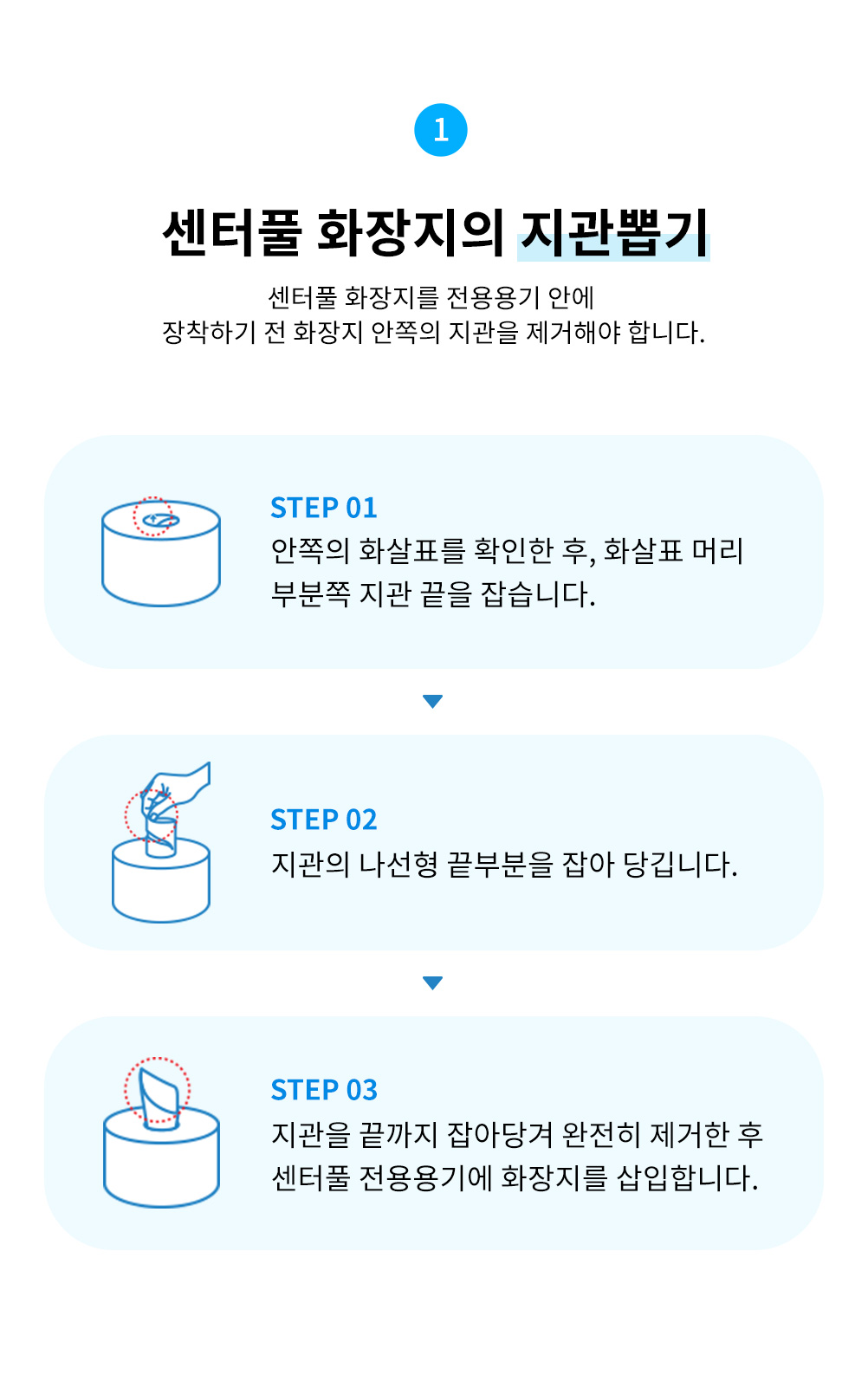 1 - 센터풀 화장지의 지관뽑기